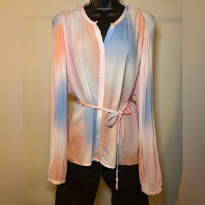 Habitual Cloud Print Button Down Blouse